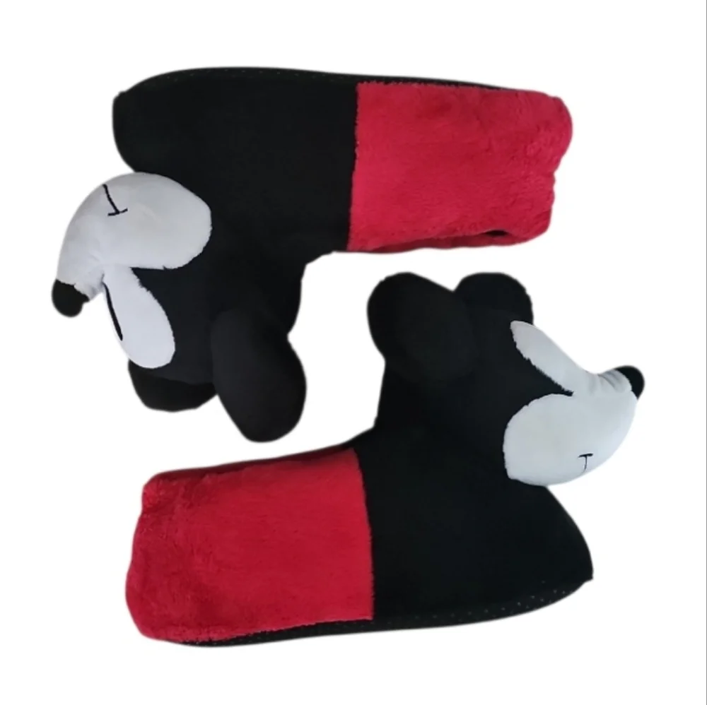 Disney Mickey Mouse Plush Slippers Youth Medium Cozy Character Slippers NWOT